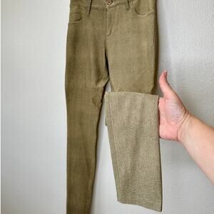 Caribbean Queen Muted Yellow Gray Snakeprint Front Zip Button Jeggings S